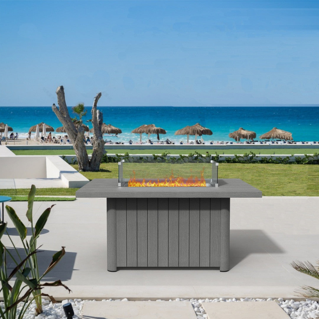 Direct Wicker Aluminum Tube Rectangular Firepit Table PAG-2334TA