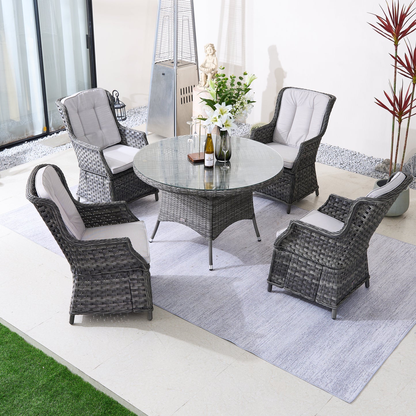 Ravenna 4-Seat Outdoor Dining Set – Round Dining Table (PAD-1709+010)