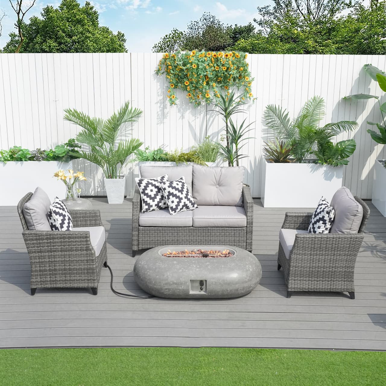 Direct Wicker Warranty & Assembly Fyrpersoners Aluminium Rattan Sofa Set
