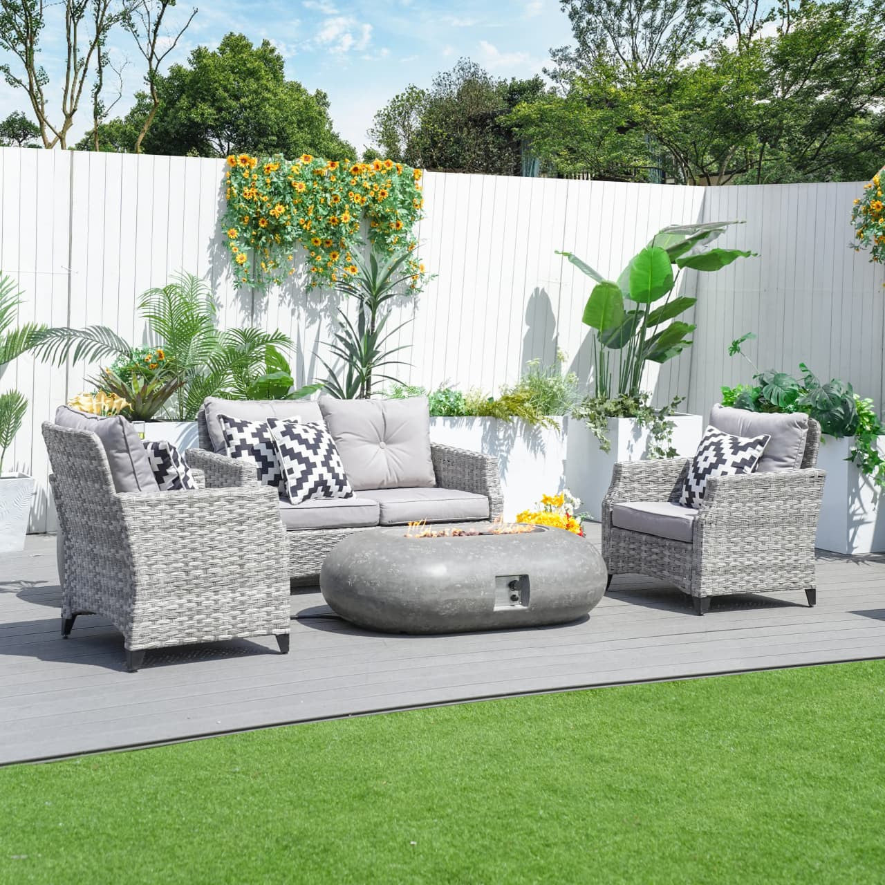 Direct Wicker Warranty & Assembly Fyrpersoners Aluminium Rattan Sofa Set