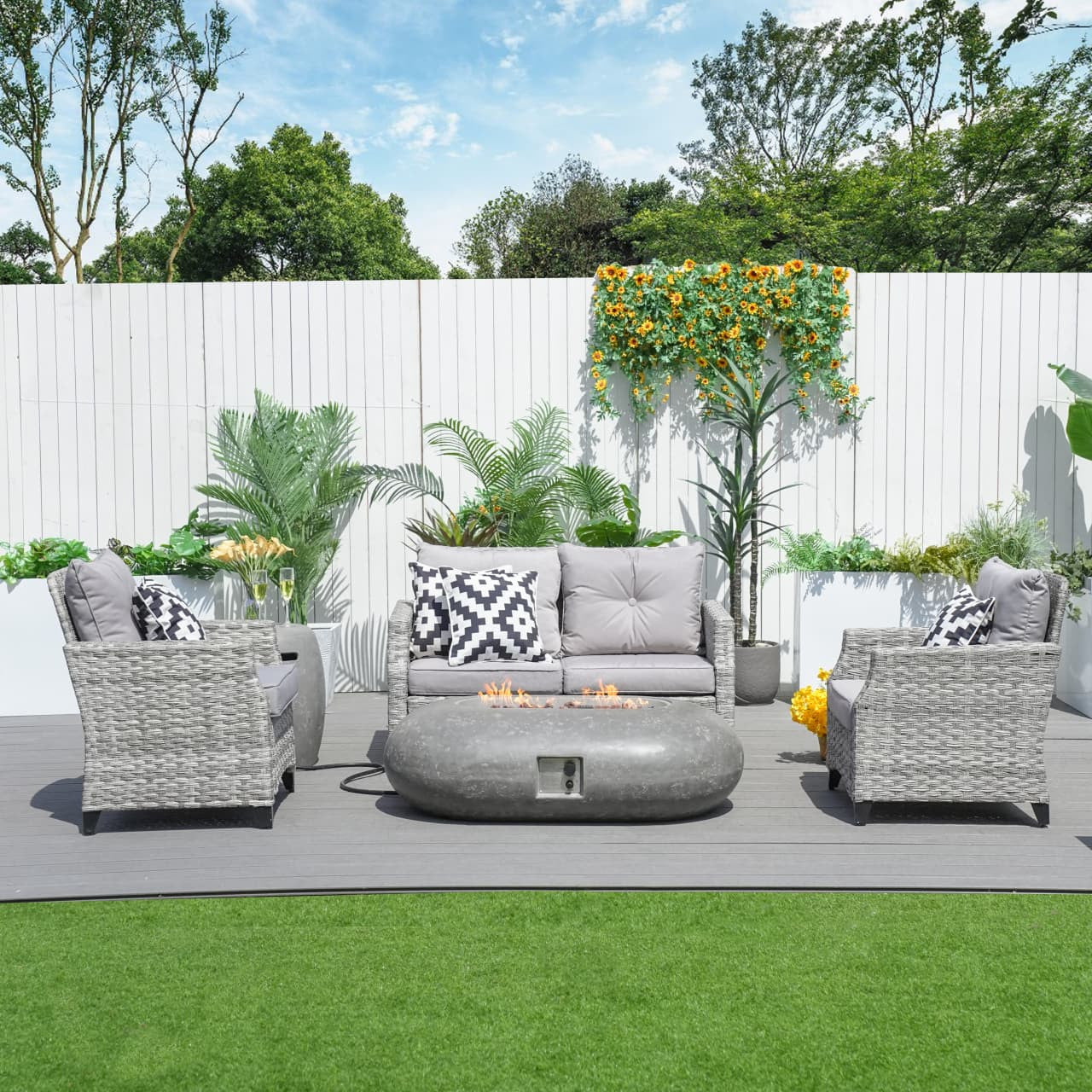 Direct Wicker Warranty & Assembly Fyrpersoners Aluminium Rattan Sofa Set