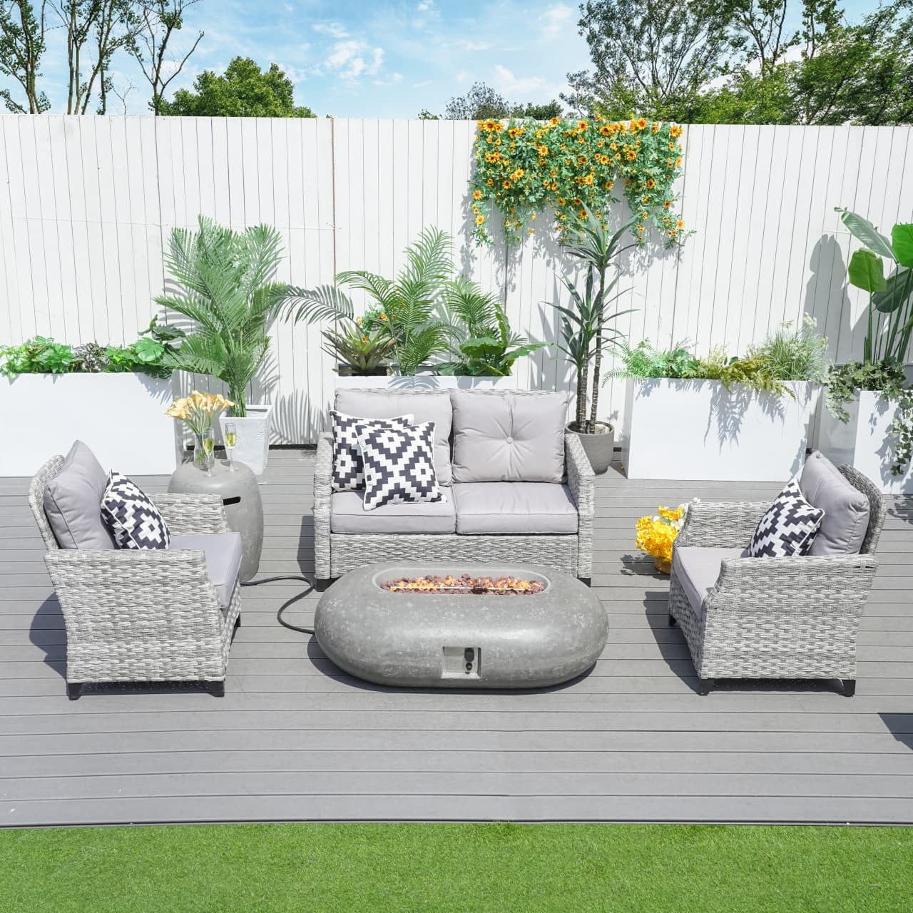 Direct Wicker Warranty & Assembly Fyrpersoners Aluminium Rattan Sofa Set