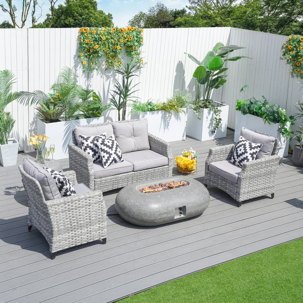 Direct Wicker Warranty & Assembly Fyrpersoners Aluminium Rattan Sofa Set