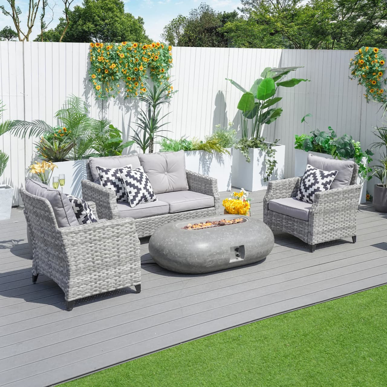 Direct Wicker Warranty & Assembly Fyrpersoners Aluminium Rattan Sofa Set