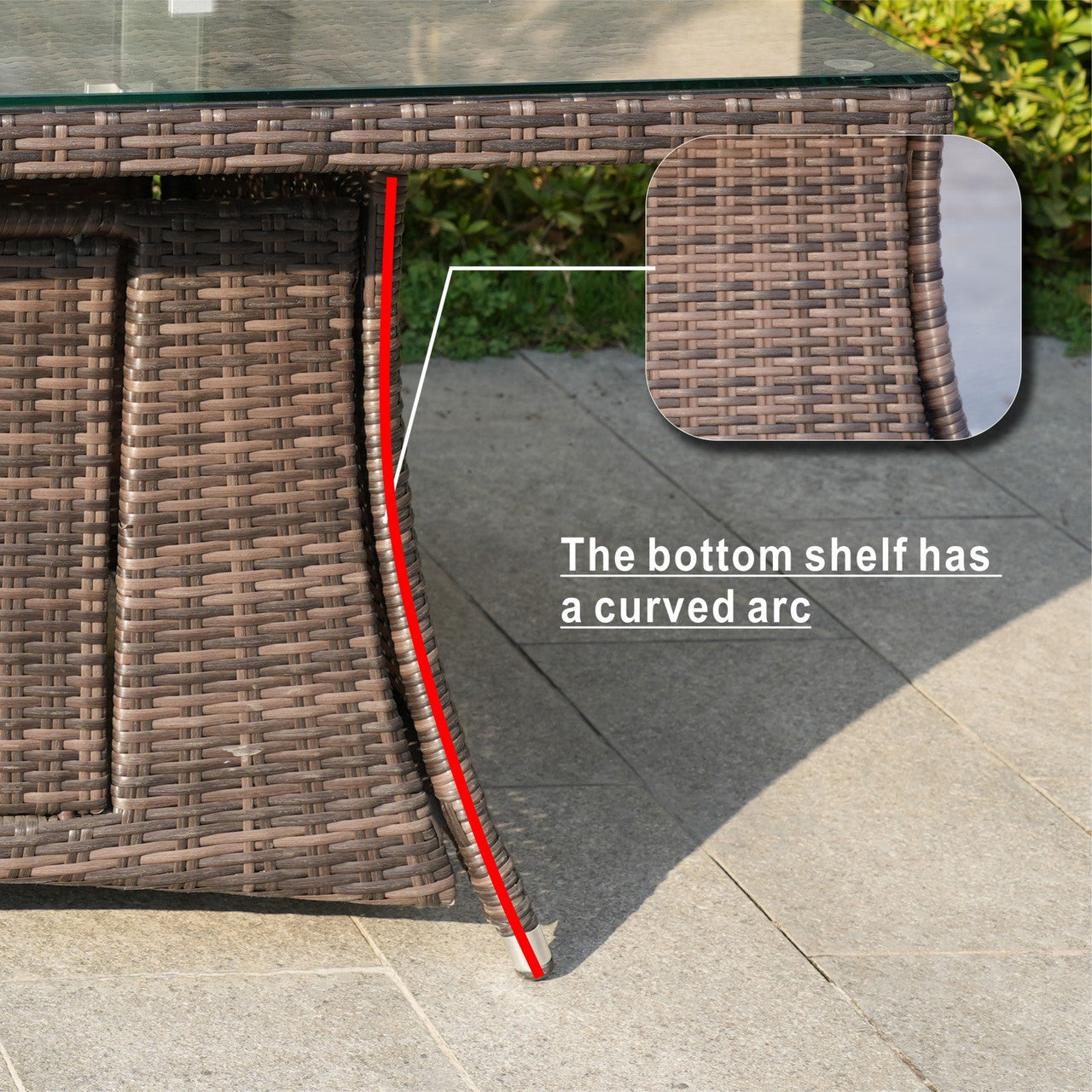 Direct Wicker 6 Seats Rectangular Fire Pit Table 50000 BTU (PAG-1106R-Table)