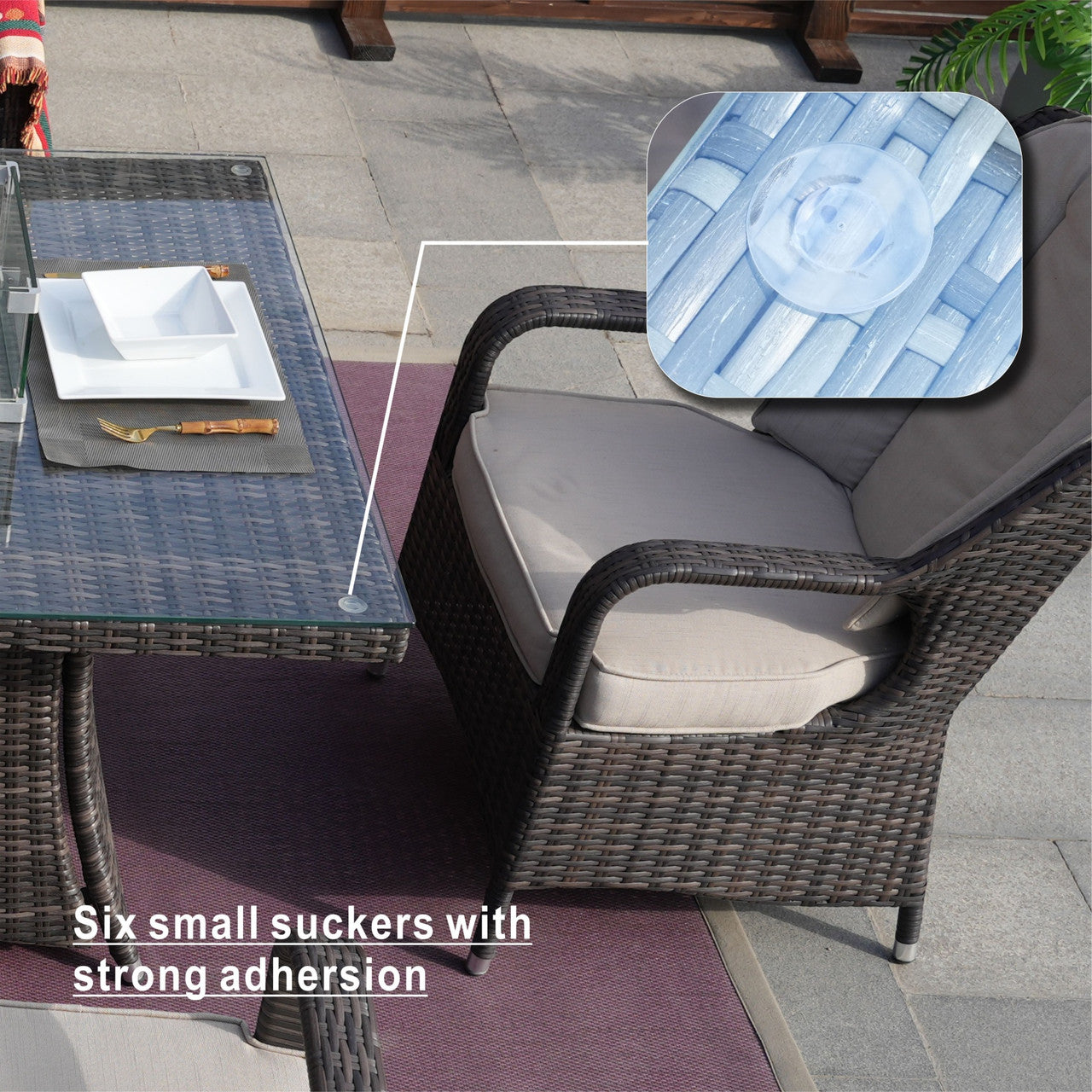 Direct Wicker Brown Wicker Oval Fire Pit Table (PAG-1106O-Table)