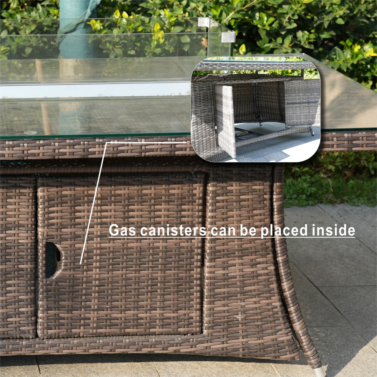 Direct Wicker Brown Wicker Oval Fire Pit Table (PAG-1106O-Table)
