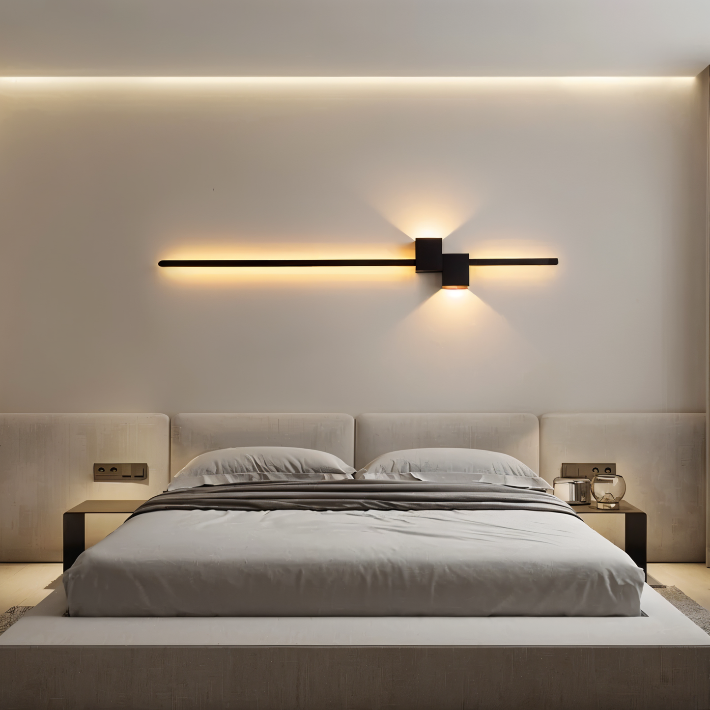 The Line vägglampa - Minimalistisk svart lång LED-vägglampa