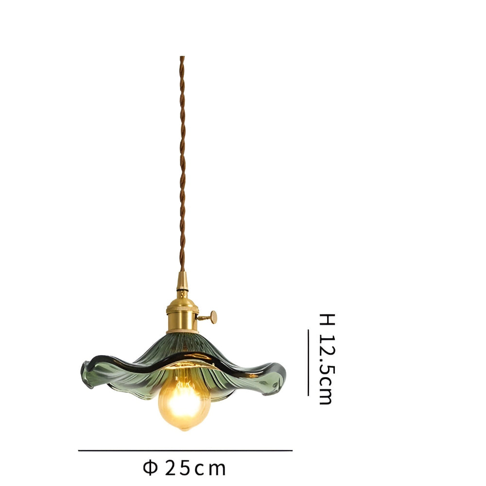 Levande Glas Pendellampa med Kopparaccent - Elegant Inredning