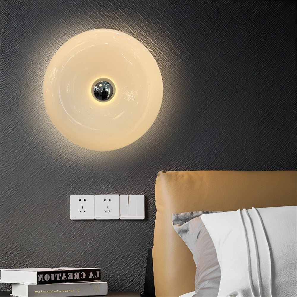 Orange Munklampa - Nordisk Munklampa i Glas - Vägglampa och Bordslampa