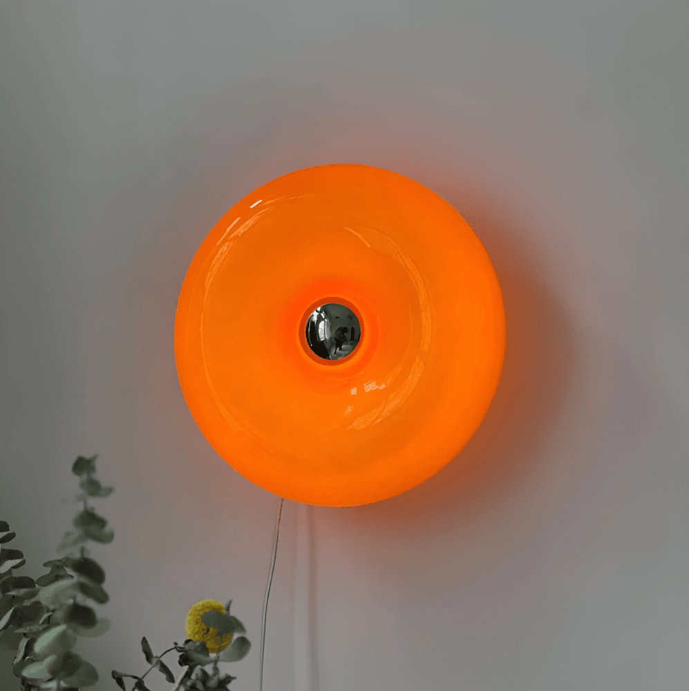 Orange Munklampa - Nordisk Munklampa i Glas - Vägglampa och Bordslampa
