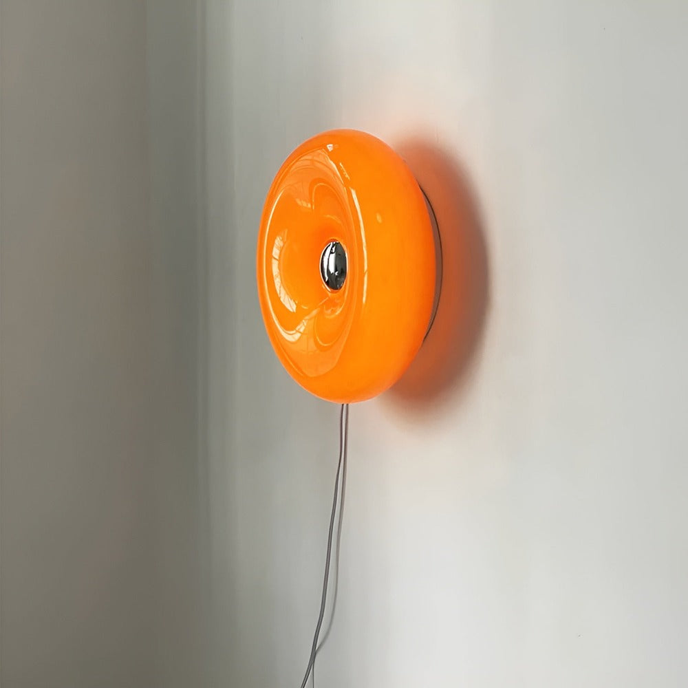 Orange Munklampa - Nordisk Munklampa i Glas - Vägglampa och Bordslampa