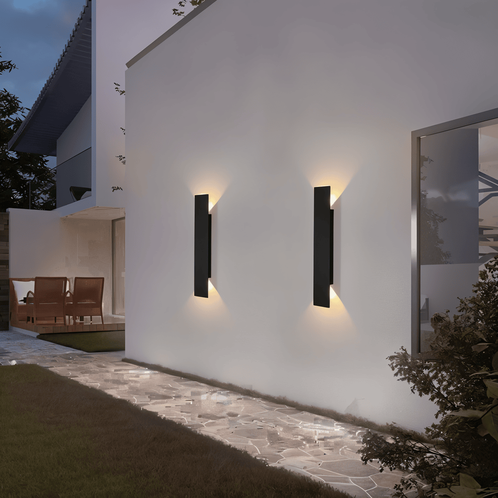 Rectangle WallLight - Rektangulär Vägglampa i Svart Aluminium För Inomhus- och Utomhusbruk