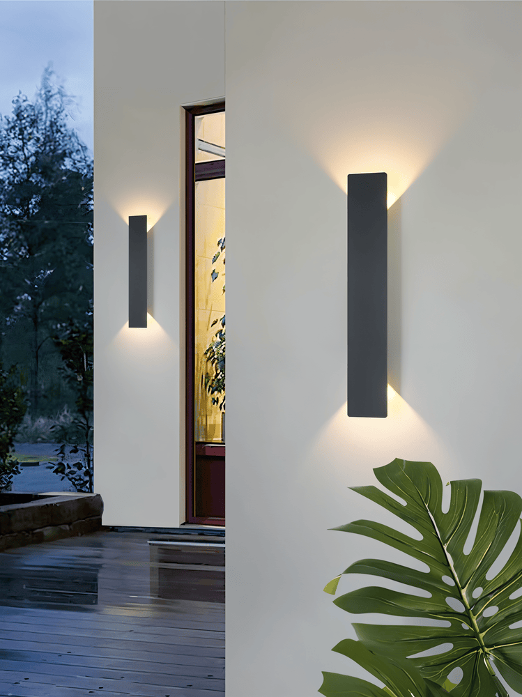 Rectangle WallLight - Rektangulär Vägglampa i Svart Aluminium För Inomhus- och Utomhusbruk