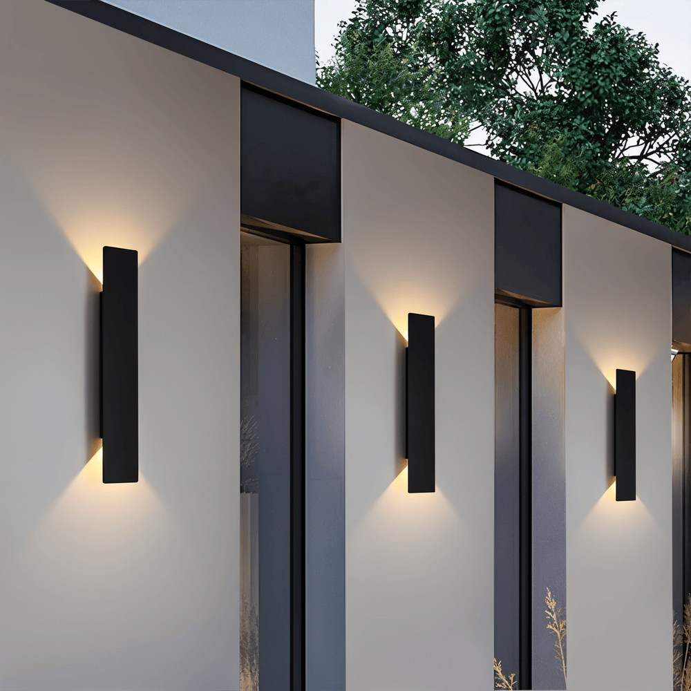 Rectangle WallLight - Rektangulär Vägglampa i Svart Aluminium För Inomhus- och Utomhusbruk
