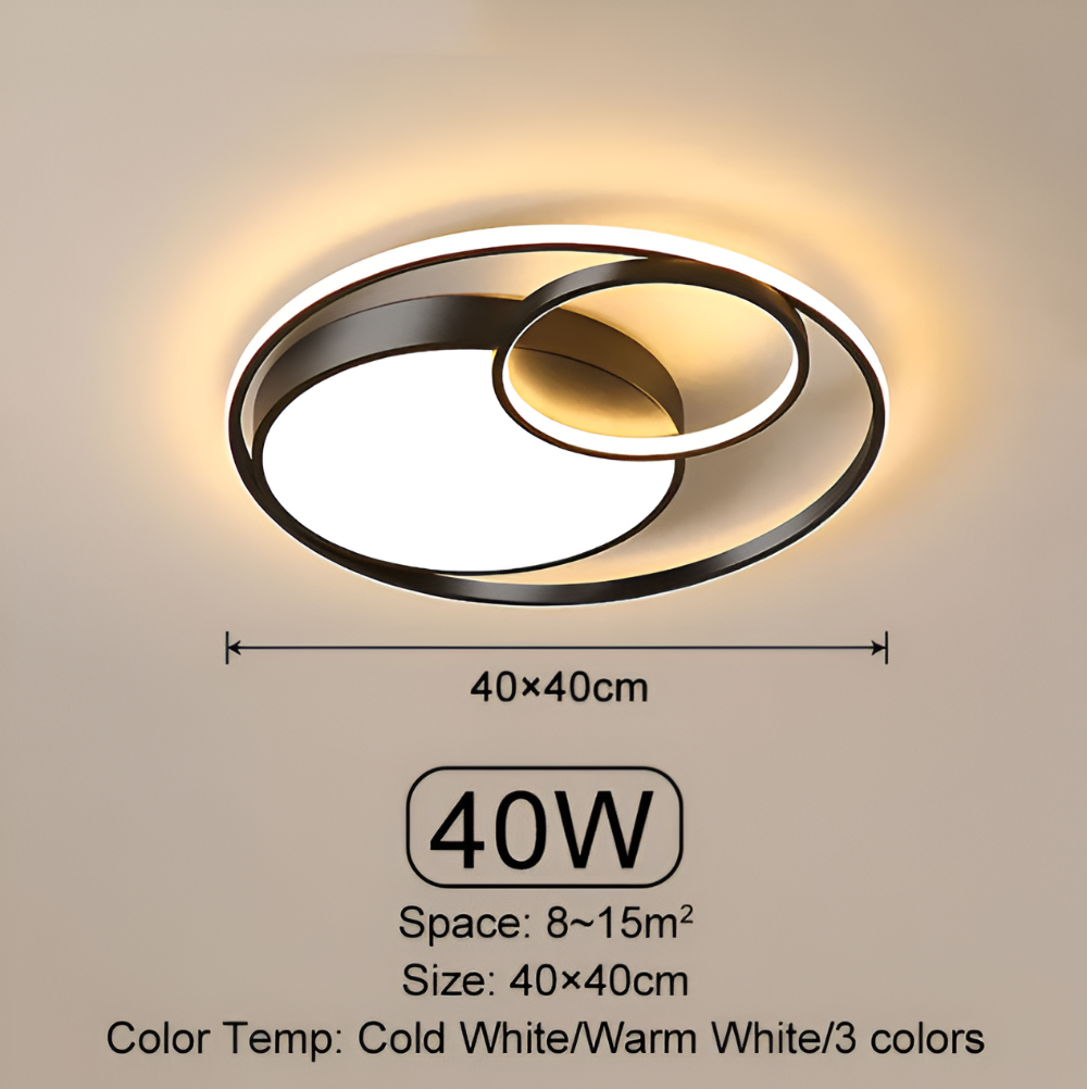 TriCircula Taklampa - Modern Rund Dimbar LED Taklampa