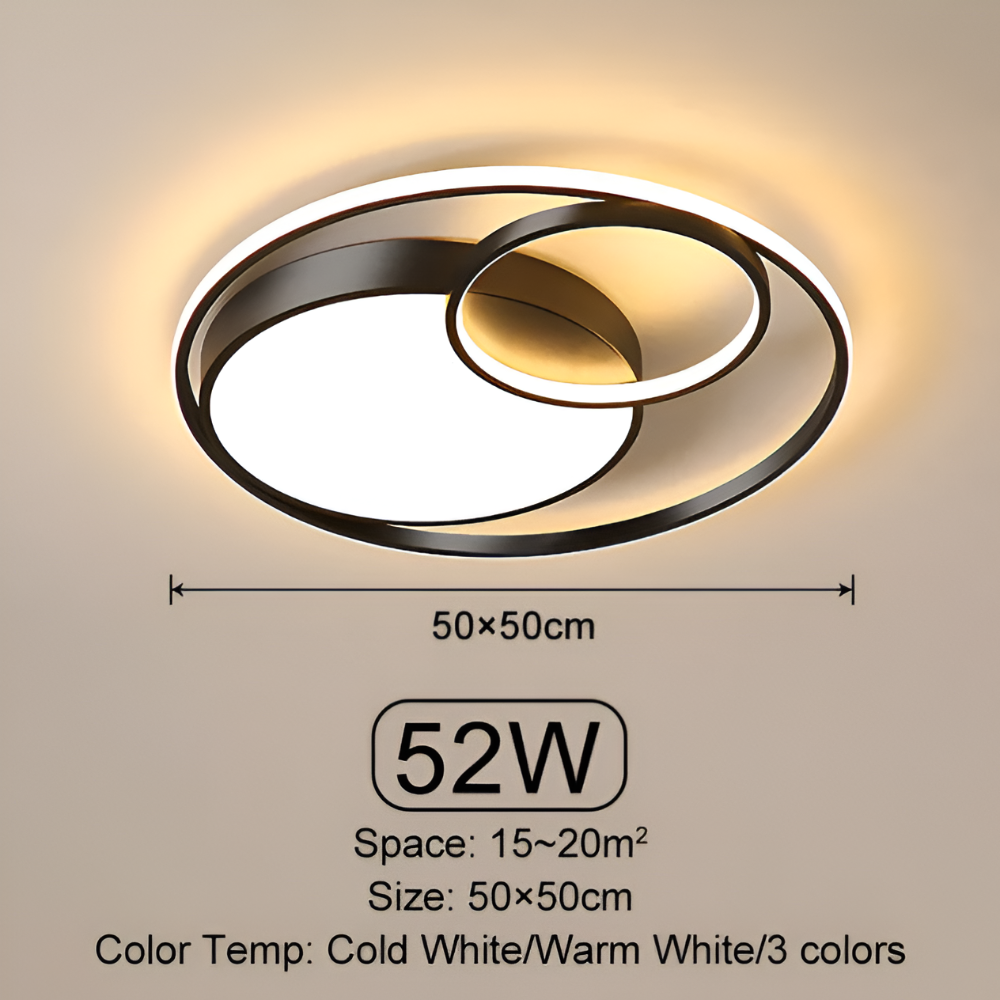 TriCircula Taklampa - Modern Rund Dimbar LED Taklampa