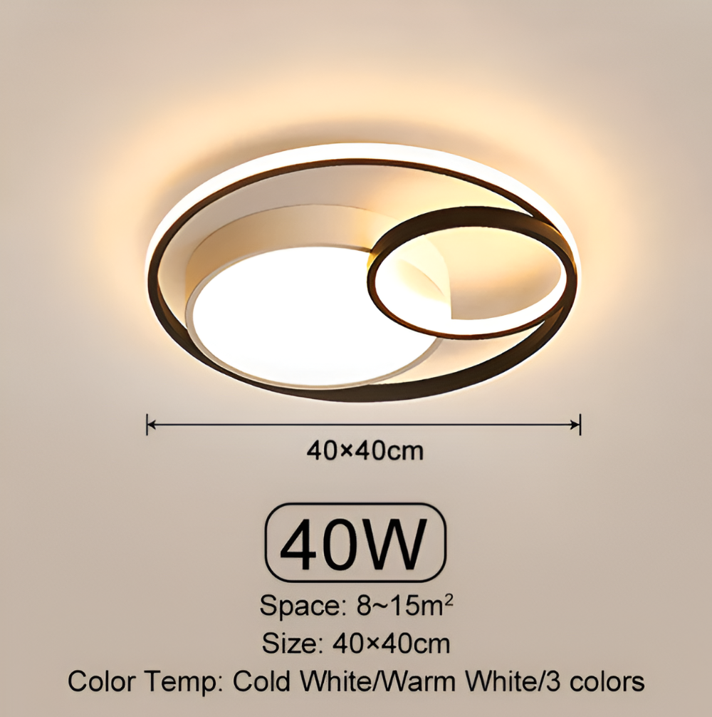 TriCircula Taklampa - Modern Rund Dimbar LED Taklampa