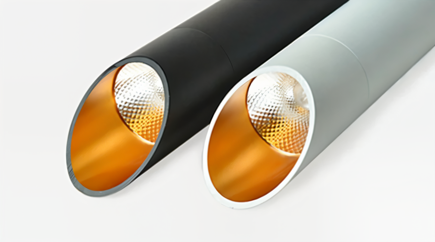 Uniqlux Tube Taklampa - Modern LED-Pendellampa i Svart/Vit Aluminium