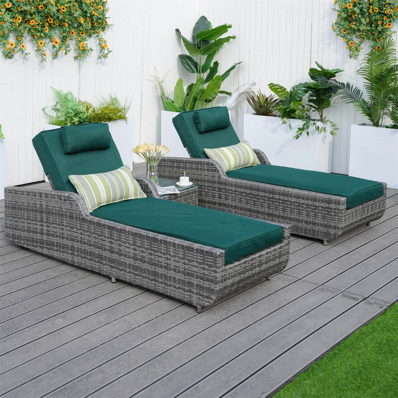 Utomhus Wicker Chaise Lounge (PAL-1127B) för Avkoppling