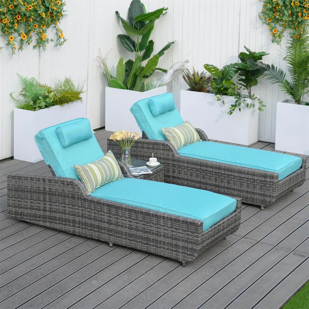 Utomhus Wicker Chaise Lounge (PAL-1127B) för Avkoppling
