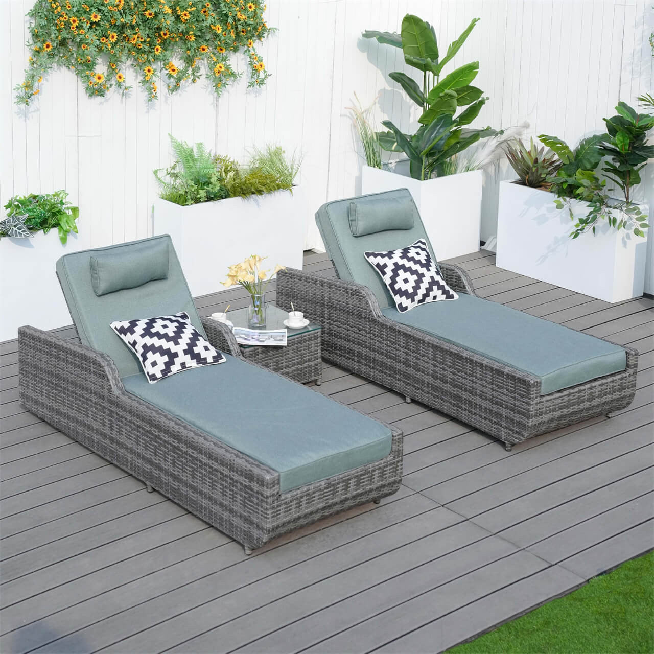 Utomhus Wicker Chaise Lounge (PAL-1127B) för Avkoppling