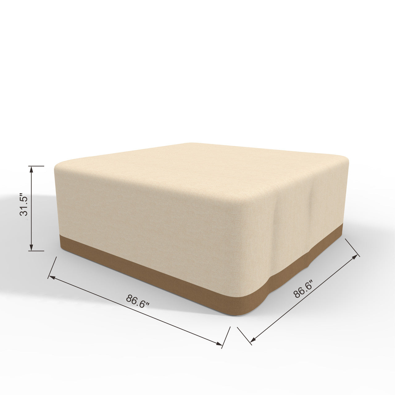 Direkt Wicker Utomhus Regnskydd För Hela Set I Beige 86.6"x86.6"x31.5"