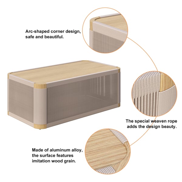 4 Delar Modern Aluminium & Rep Utomhus Svängsoffa Set Khaki