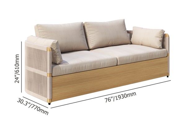 4 Delar Modern Aluminium & Rep Utomhus Svängsoffa Set Khaki