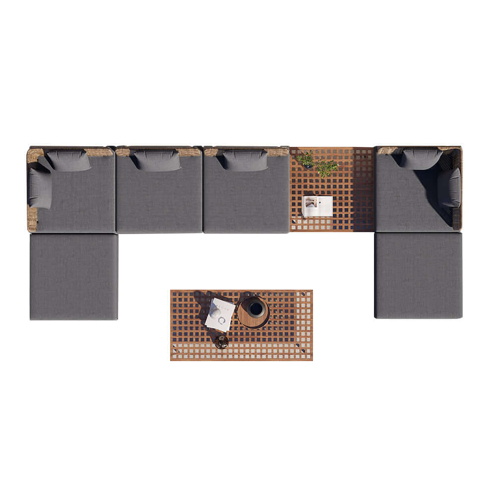 37,4 Tum Bred Modern Aluminium Och Rattan Utesoffa Med Kudde