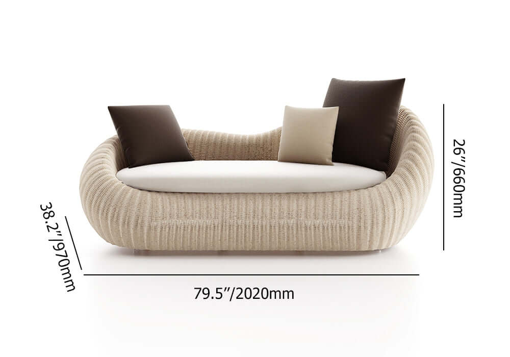 4 Delar Aluminium & Rattan Utomhussoffset med Glasbord i Vitt