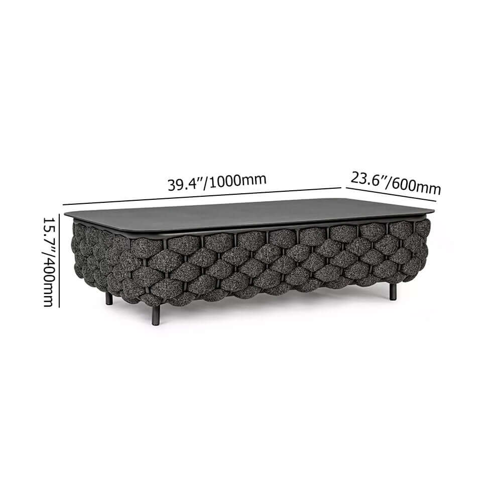 Aluminium & Rep Utomhus Loungegrupp Med Marmor Soffbord
