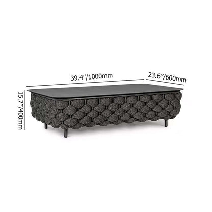 Aluminium & Rep Utomhus Loungegrupp Med Marmor Soffbord
