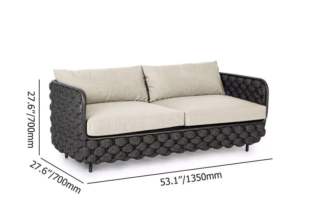 Aluminium & Rep Utomhus Loungegrupp Med Marmor Soffbord