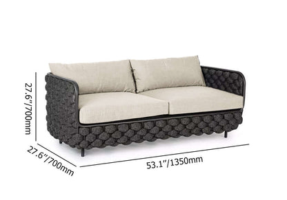 Aluminium & Rep Utomhus Loungegrupp Med Marmor Soffbord