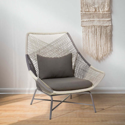 Utomhus PE Rattan Patio Stol med Kudde Set av 2