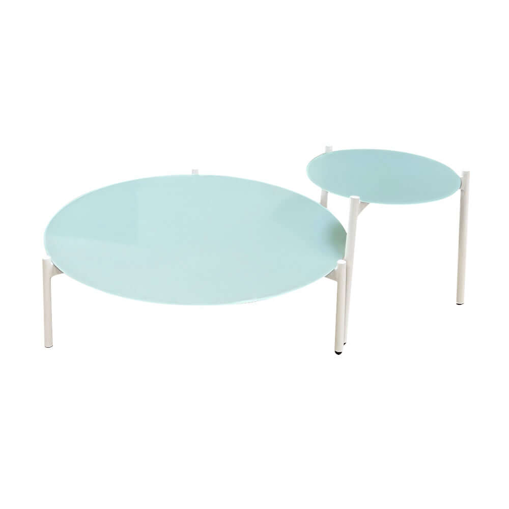 5 Delar Modern Aluminium & Rotting Uteomhus Loungegrupp Med Glasskiva Soffbord