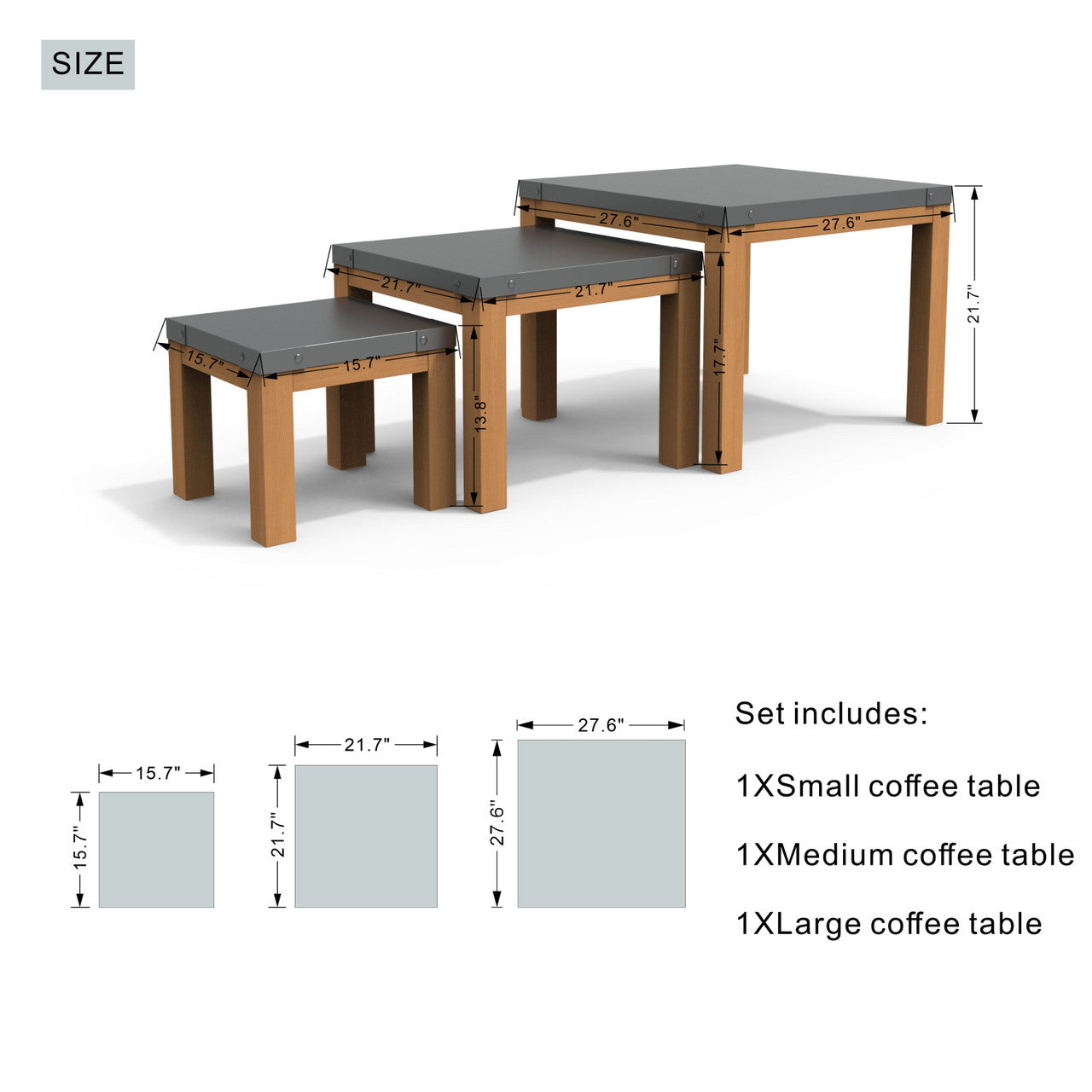 Direct Wicker All aluminum outdoor three-piece set can accommodate portable square table