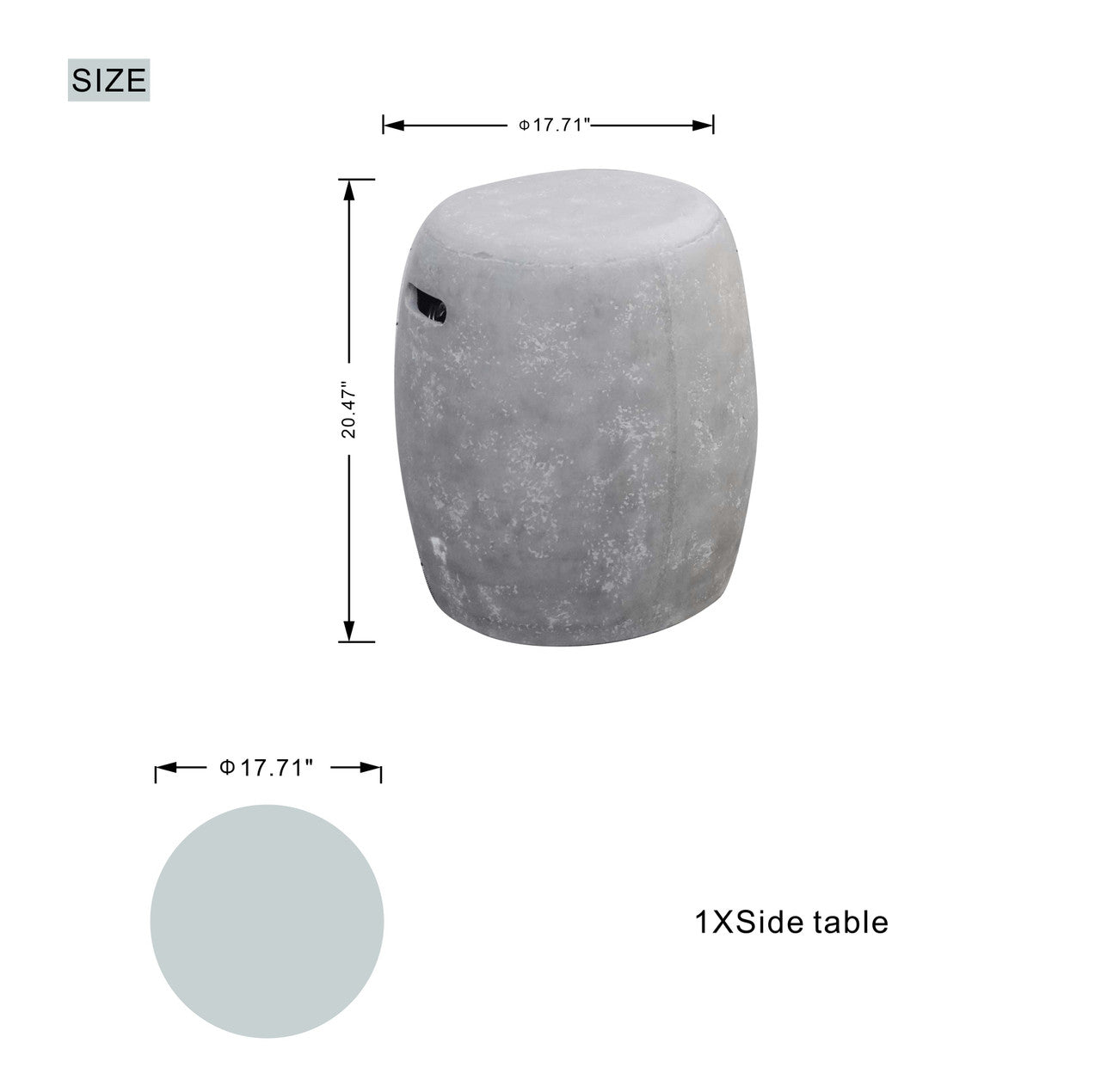 Direct Wicker Grey Oval Cement Firepit Table with Gas Cylinder Cover PAG-24912