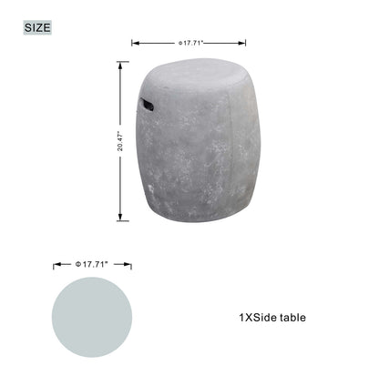 Direct Wicker Grey Oval Cement Firepit Table with Gas Cylinder Cover PAG-24912