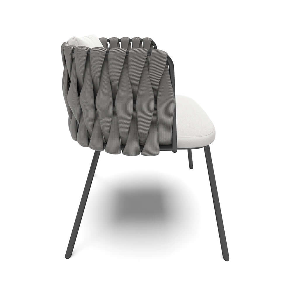 2 Delar Aluminium & Rep Utomhus Matstol Med Kudde I Kaffe