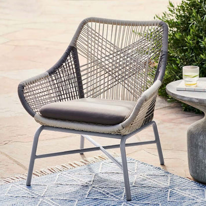 Utomhus PE Rattan Patio Stol med Kudde Set av 2