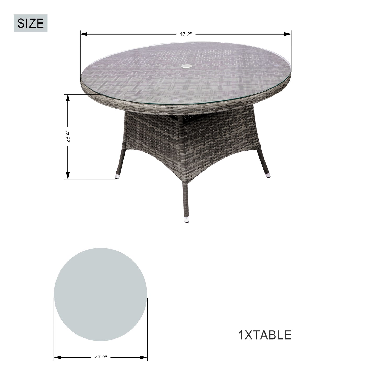 Ravenna 4-Seat Outdoor Dining Set – Round Dining Table (PAD-1709+010)