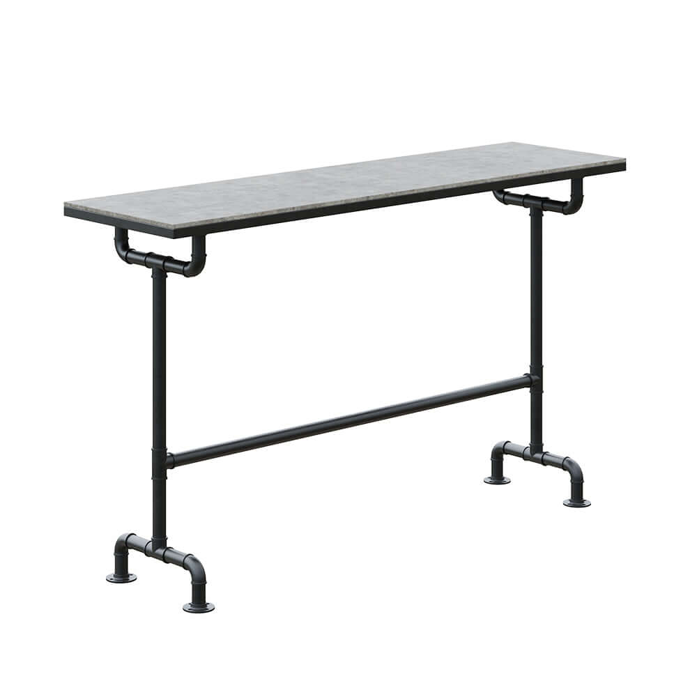 7 Delar Industriell Metall Utomhus Patio Bar Matset med Bord och Stolar