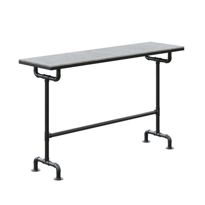 7 Delar Industriell Metall Utomhus Patio Bar Matset med Bord och Stolar