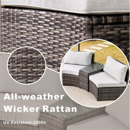 Direct Wicker Utomhus Järngrå Rattansoffa och Sidobord Set