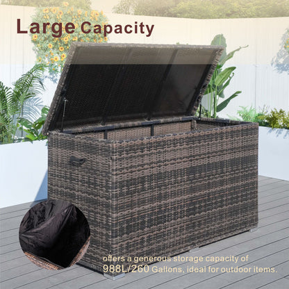 Direct Wicker Durable Iron-Framed Wicker Storage Box with Waterproof Liner