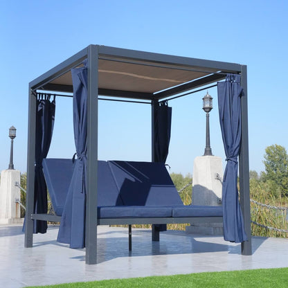 Direct Wicker 2-Person Outdoor Patio Sunbed Daybed (PAL-1129B)