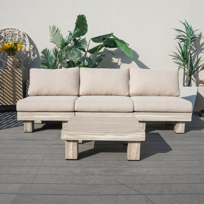 Direct Wicker Tre personer armfri aluminiumsoffgrupp inomhus och utomhus