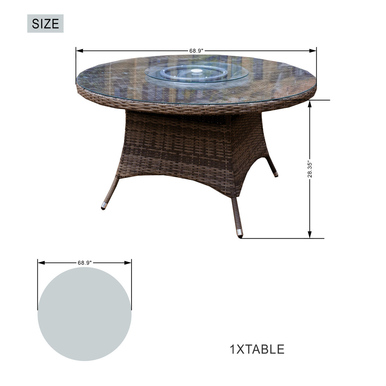 Parma 8-Sits Ute Matgrupp - Rund Matbord PAD-1714